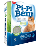 Pi-Pi-Bent DeLuxe КОРОБКА, наполнитель комкующийся, Свежая Трава, 5 кг