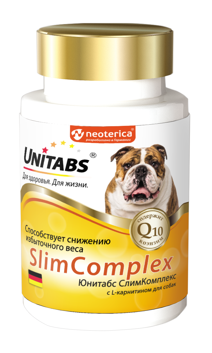Unitabs SlimComplex с Q10 и L-карнитином для собак, 100 таблеток