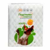 Доброзверики Super Подстилки впитывающие одноразовые с бумагой тиссью и суперабсорбентом 60х90 см, 30 шт.