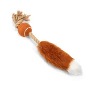 GiGwi Игрушка для собак Теннисный мячик с лисьим хвостом и пищалкой 36см, серия CATCH & FETCH