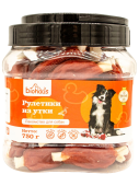 BIOHAUS "Лакомство для собак Рулетики из утки, 750 г