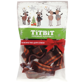 TiTBiT Новогодняя коллекция Лакомство для собак Стрипсы с беконом и говяжьим легким 100 г