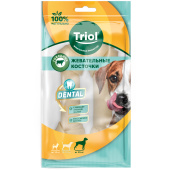 Triol Косточки жевательные DENTAL узловые белые, 15 см, 100-110 г (уп.2шт.)
