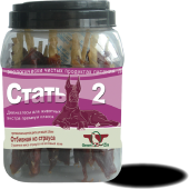 Грин Кьюзин Лакомство для собак СТАТЬ-2, Сушеное мясо страуса на воловьей коже, 750 г