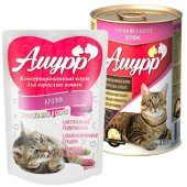 Амурр Консервы для взрослых кошек в соусе с кроликом, 415 г
