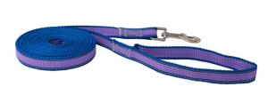 Каскад Поводок капроновый усиленный 15мм со светоотражающими полосами, длина 3м, фиолетово-синий