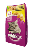 Whiskas Сухой корм для кошек Вкусные подушечки с нежным паштетом, с курицей, уткой и индейкой, 1,9 кг