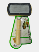 PET DOUBLEBRUSH Расческа для животных двусторонняя с щеткой,деревнная ручка, прямоугольная 